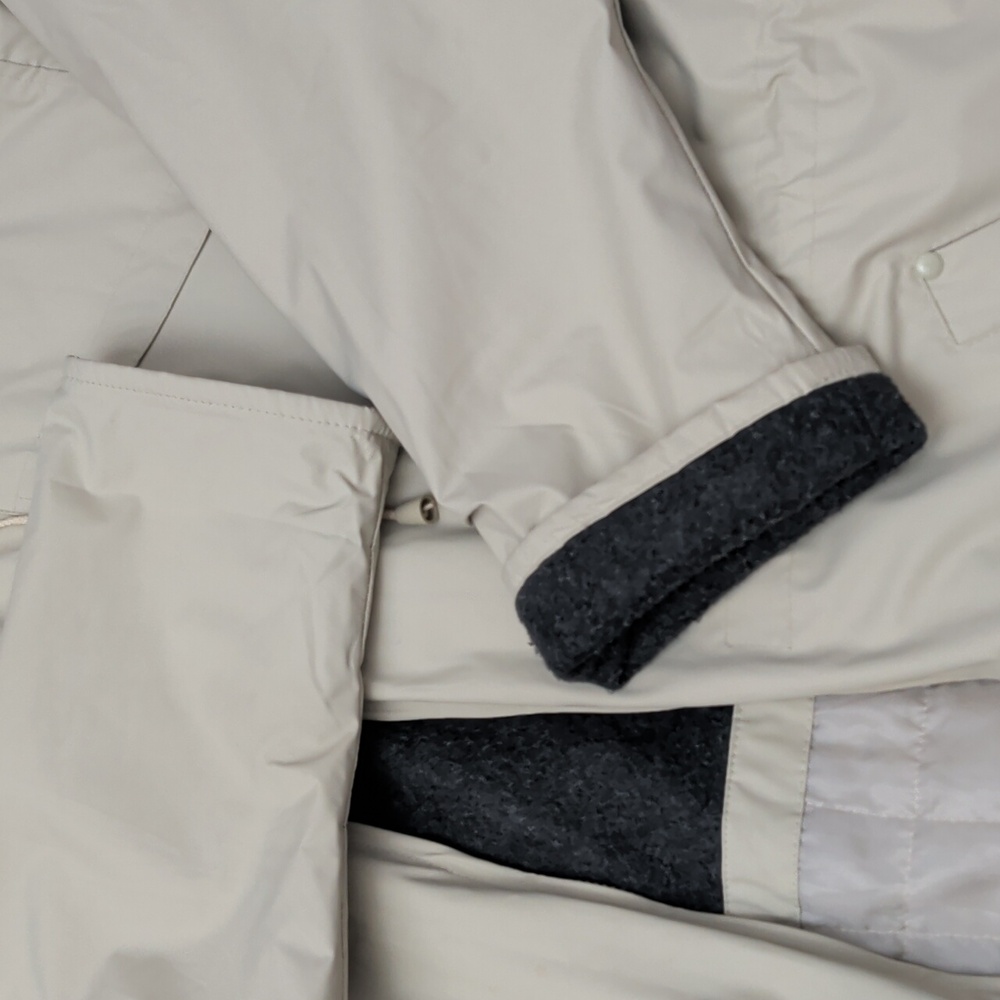 Misty Harbor Women's Beige Fleece Lined Hooded Rain Jacket - Size Large - Picture 5 of 12